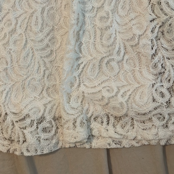 You Are Not Alone White Lace Midriff Cutout Skater Graduation Dress Size Medium - Picture 4 of 6